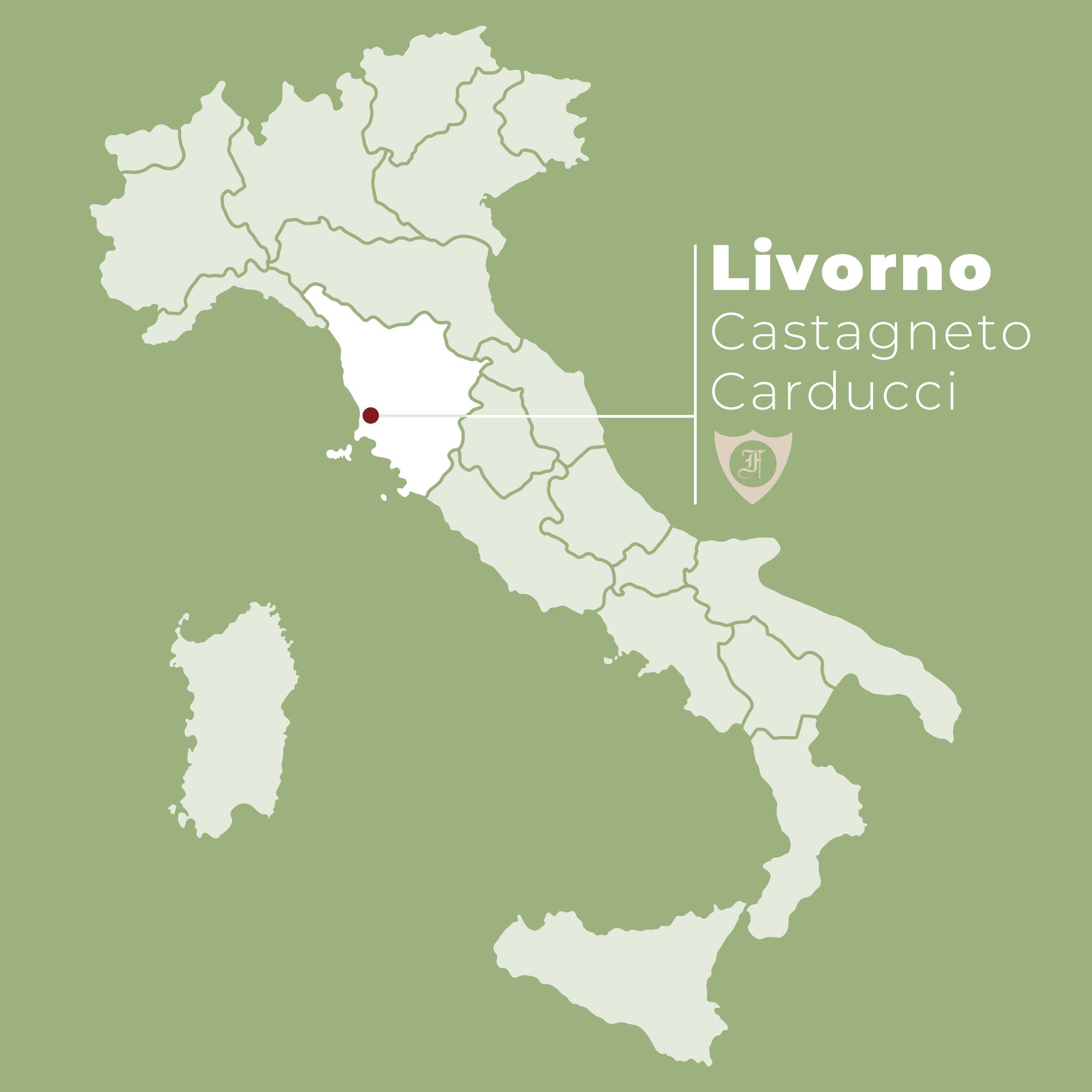 Mapa Włoch z zaznaczoną lokalizacją Fonte di Foiano